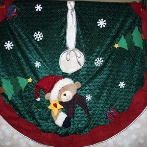 Vintage Multicolor Stuffed Teddy Bear 48 in Tree Skirt